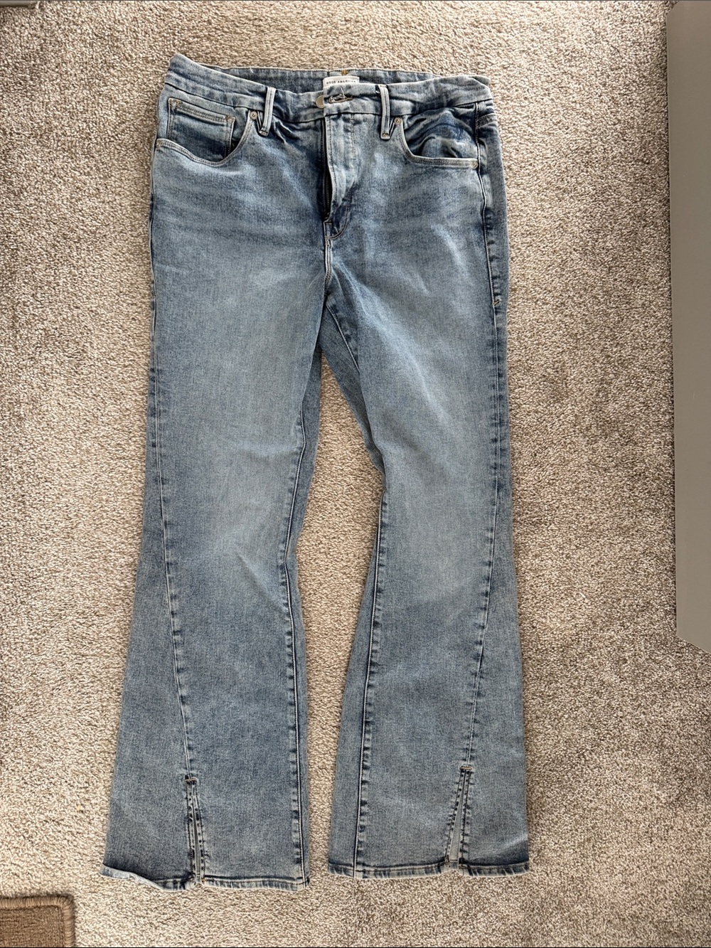Good American Light Blue Flare Jeans